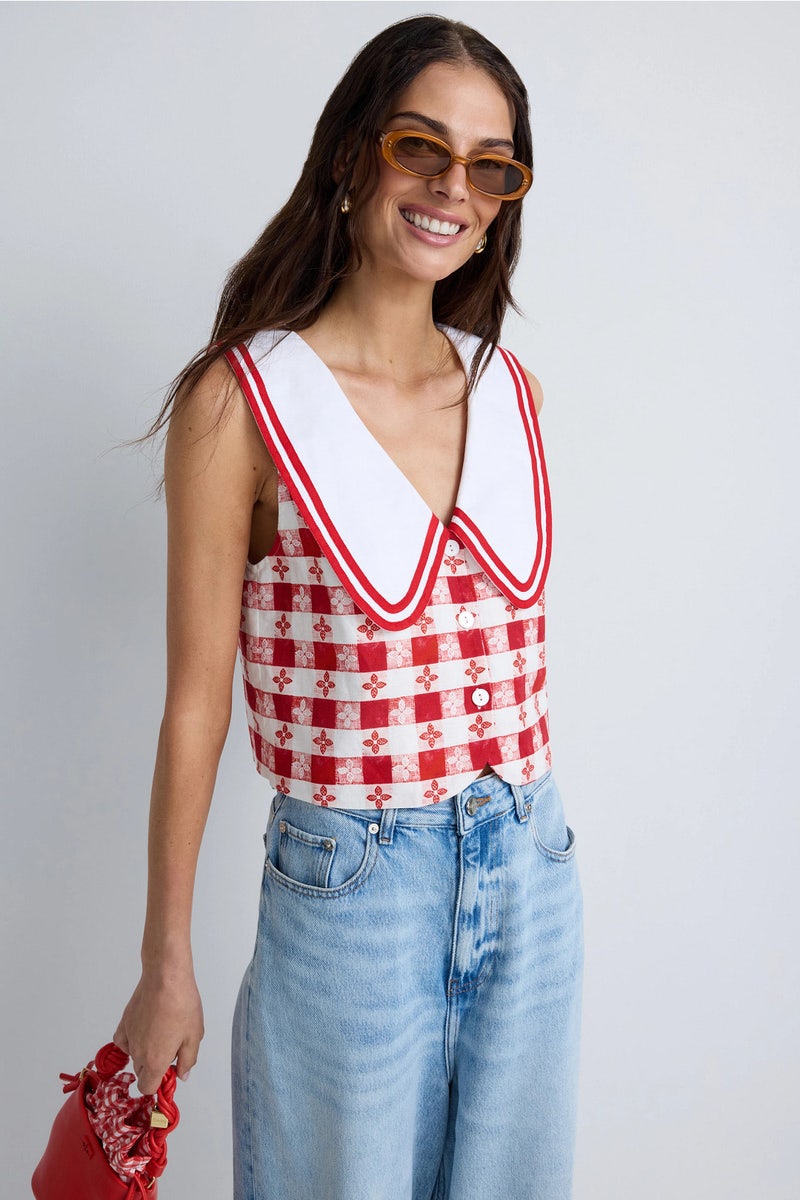 Tablecloth Print Georgia Top by Rachel Antonoff - Photo 0