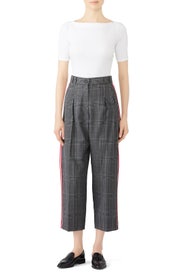 Plaid Side Stripe Pants by Tara Jarmon