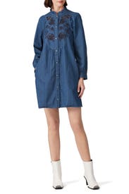 Embroidered Denim Dress by Coach