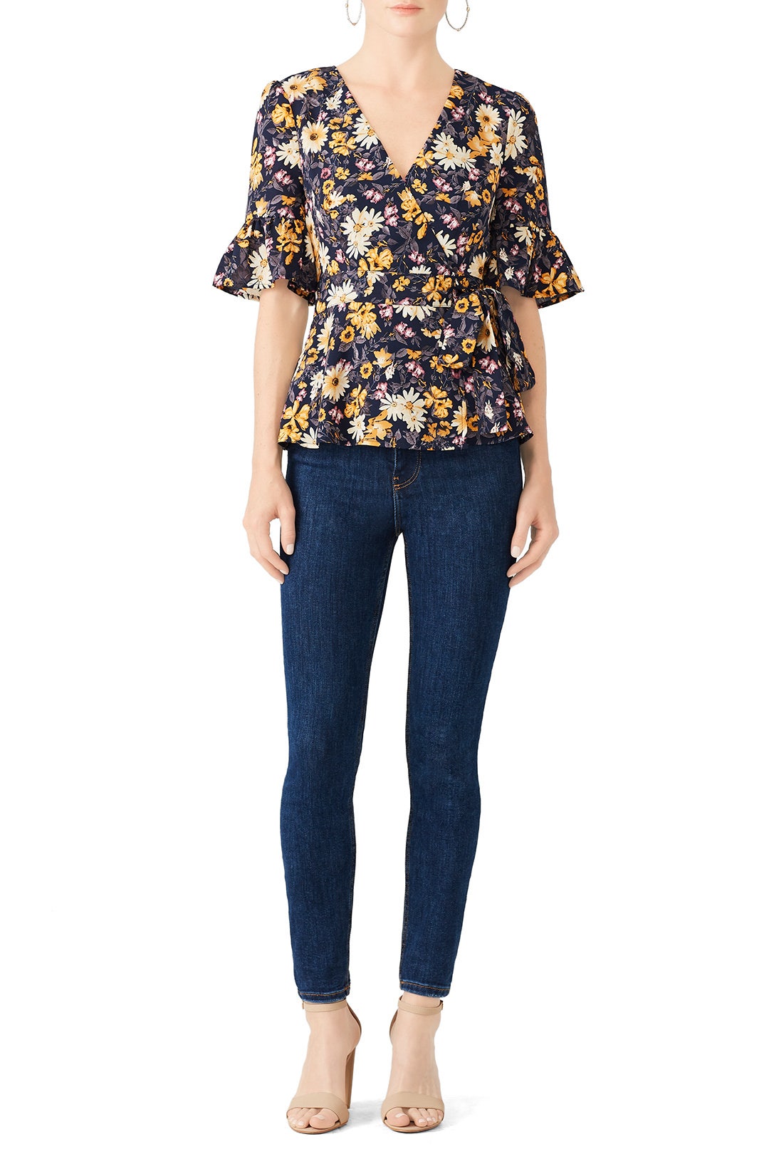 Ruffle Sleeve Wrap Top by J.O.A. 0