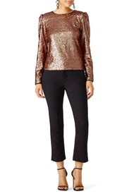 Rose Gold Sequin Top by Nicole Miller