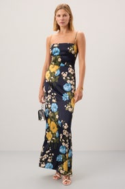 Navy Frankie Silk Dress by Reformation