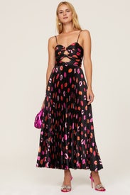 Afra Pleated Midi Dress by AMUR