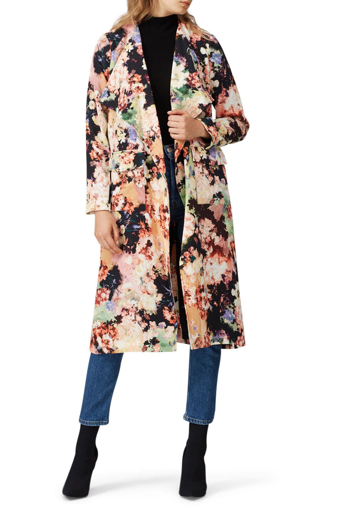 Dark Floral Duster Jacket by Badgley Mischka 0