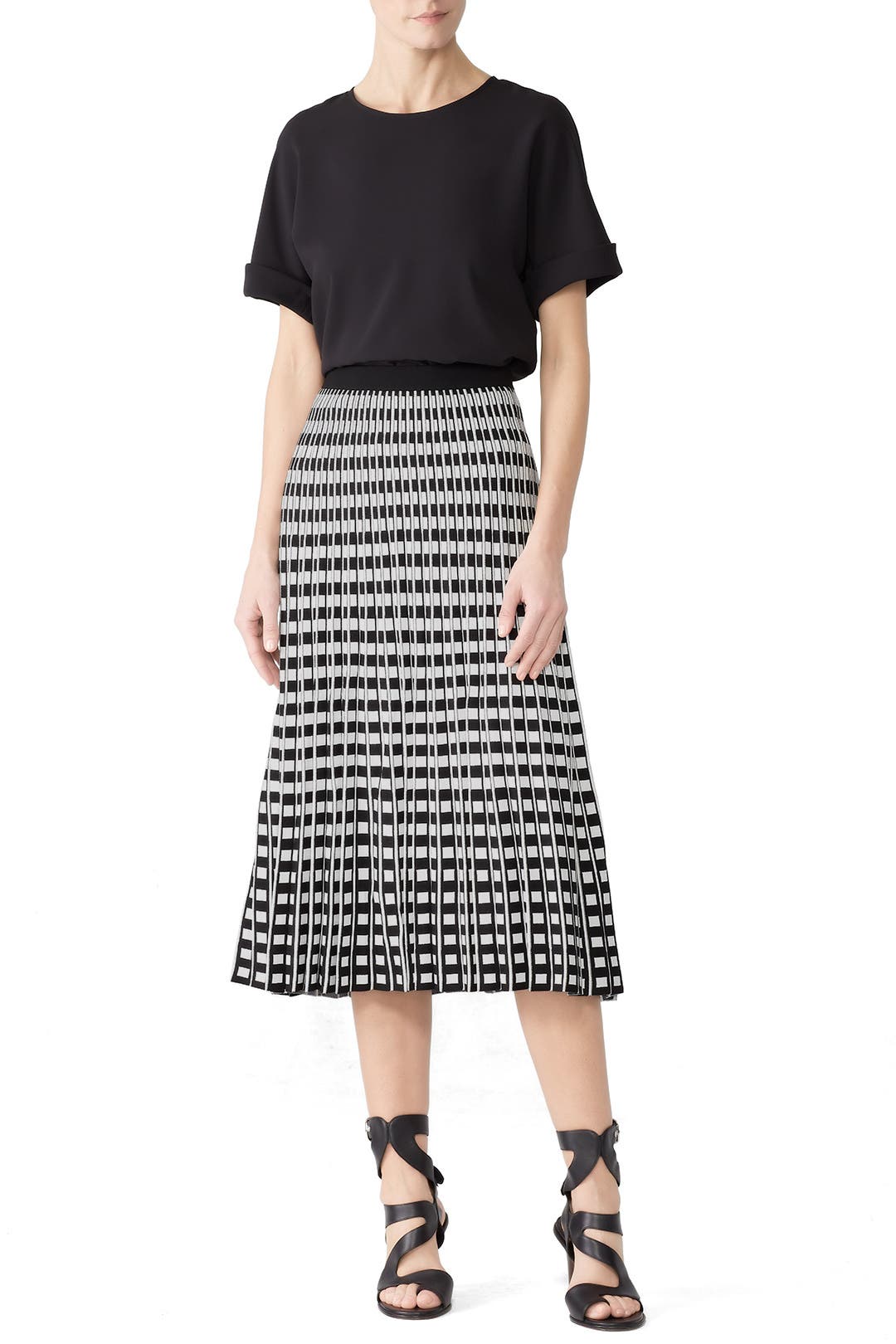 Pleated Check Skirt by Derek Lam 10 Crosby | Rent the Runway