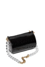 Black Croc Charlie Bag by Lele Sadoughi