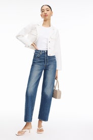 Blue Ribcage Straight Ankle Jeans by Levi's