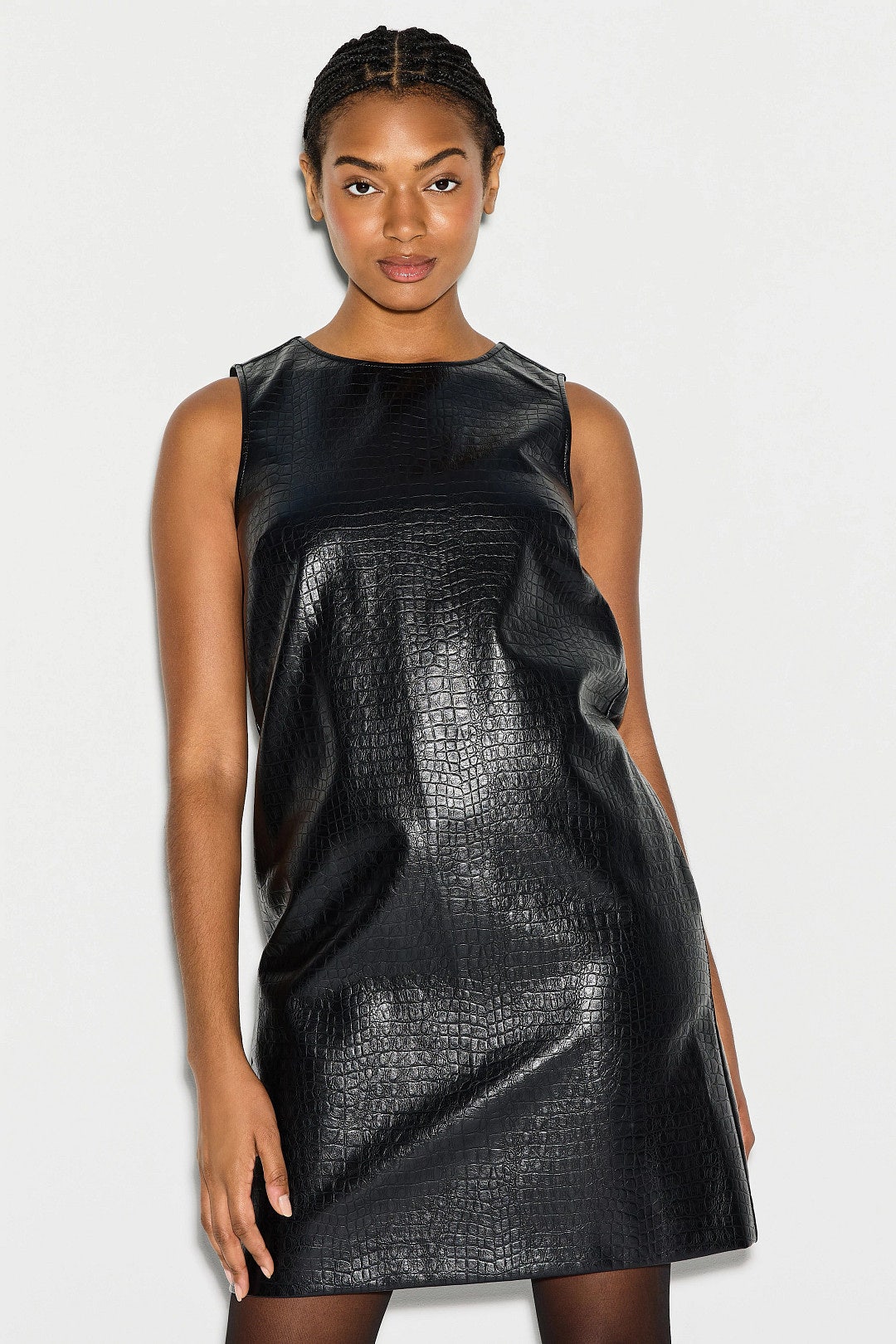 Faux Croc Leather Mini Dress by N Natori 0