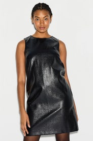 Faux Croc Leather Mini Dress by N Natori