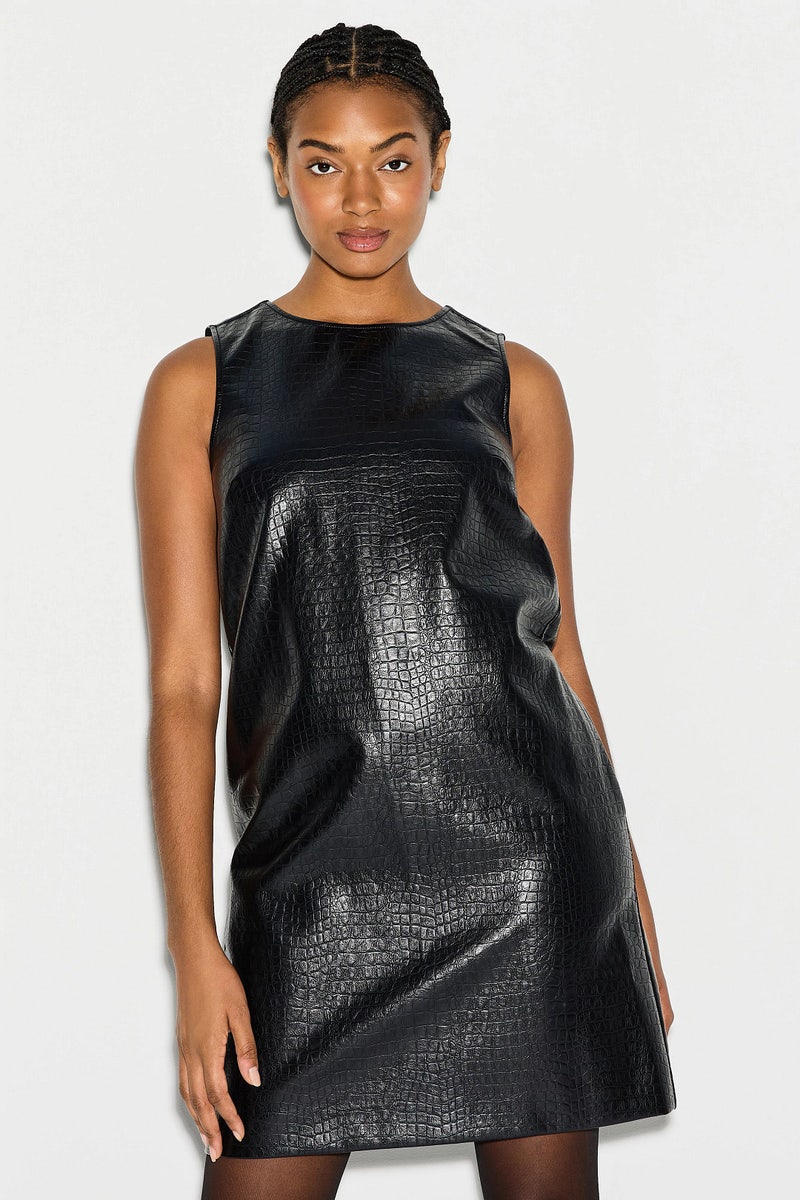 Faux Croc Leather Mini Dress by N Natori - Photo 0
