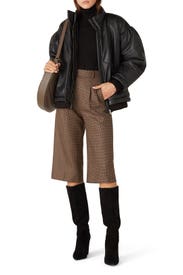 Black Faux Leather Puff Jacket by Sea New York