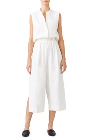 White Denim Jumpsuit by VINCE.