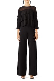 Black Ruffle Tier Top by ella moss