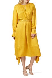 Silk Leopard Front Twist Dress by SIMKHAI