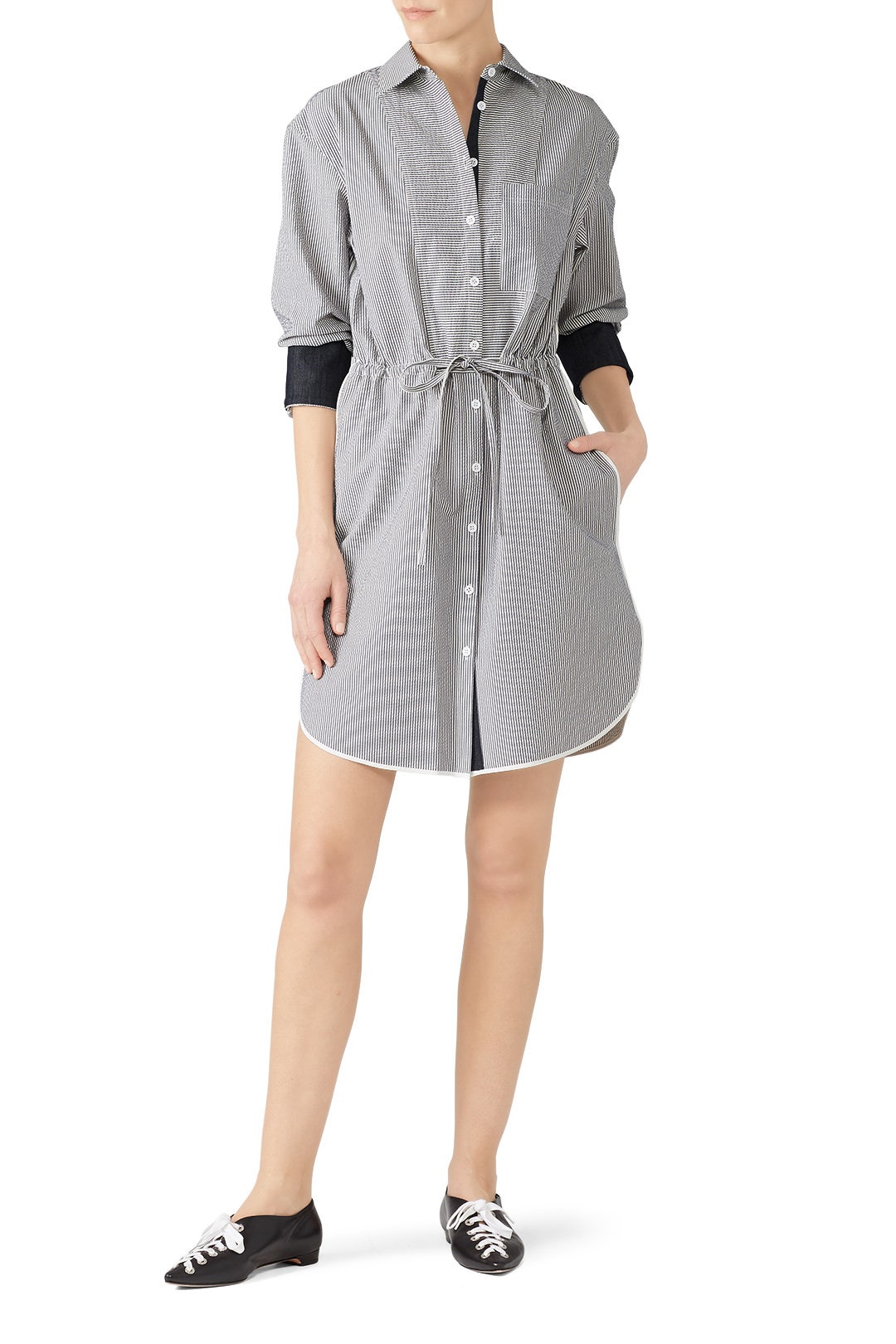 Stripe Seersucker Shirtdress by Jason Wu 0