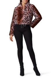 Faux Fur Pink Leopard Jacket by KENDALL + KYLIE