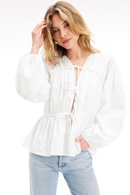 Hira Cotton Tie Front Blouse by Modern Citizen