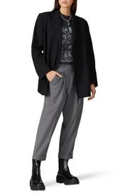 Cropped Pleated Crossover Pants by R13