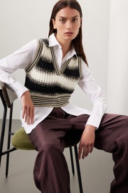 Spear Mixed Media Vest by Veronica Beard