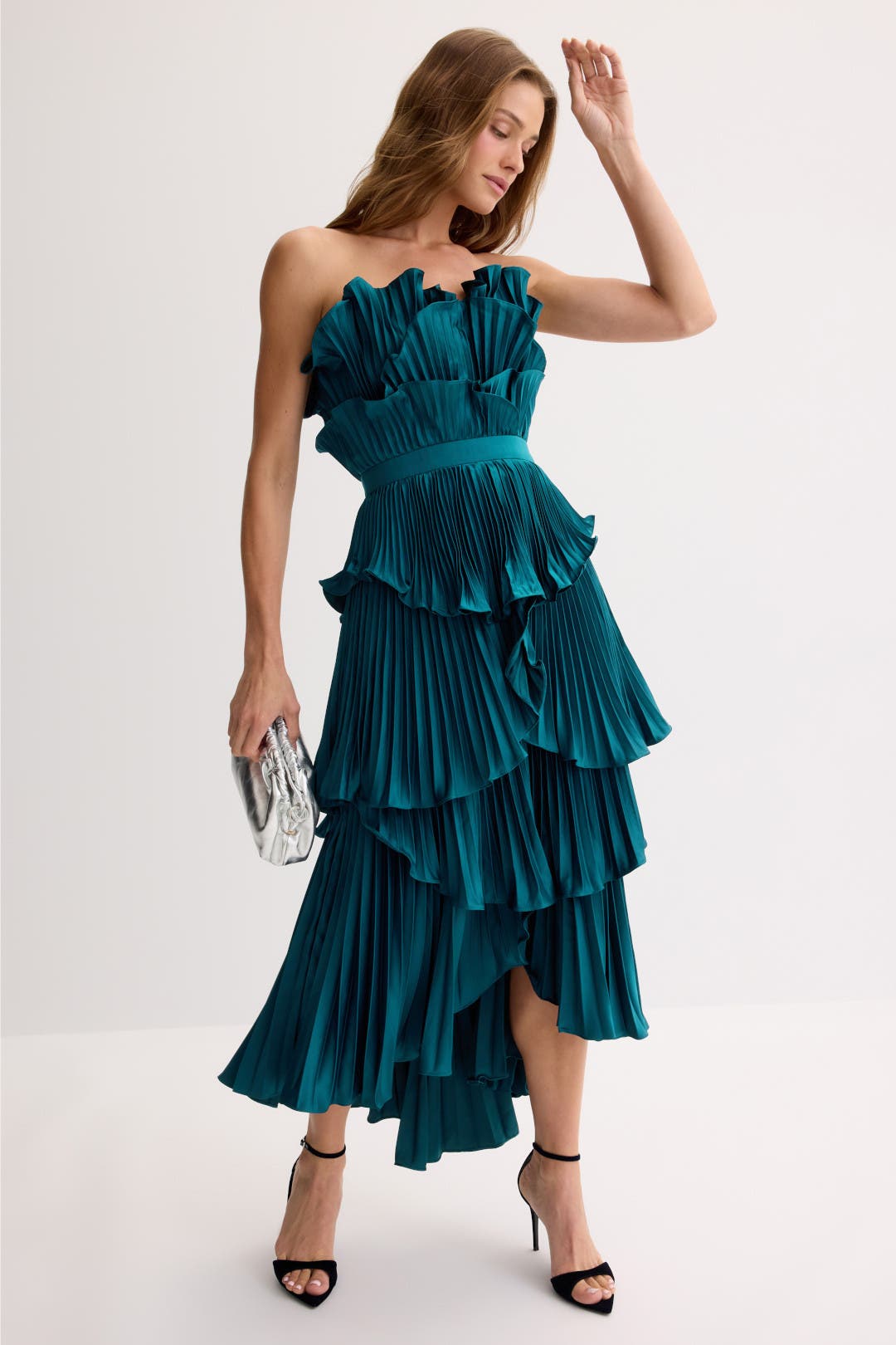 Judah Scallop Pleated Dress by AMUR | Rent the Runway