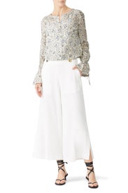 Collarless Bell Sleeve Blouse by Derek Lam 10 Crosby