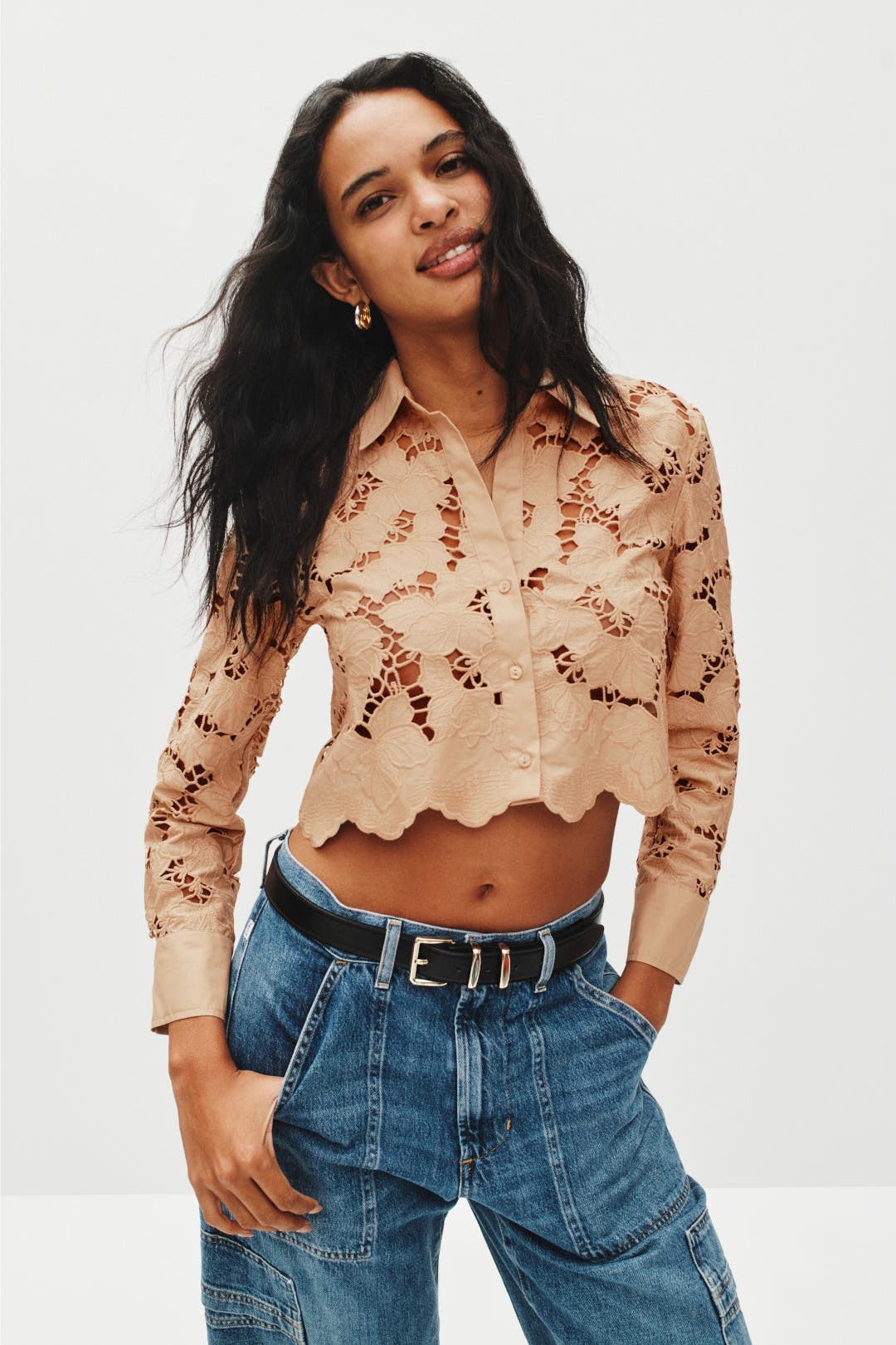 Seychelle Cropped Lace Blouse by L'agence | Rent the Runway