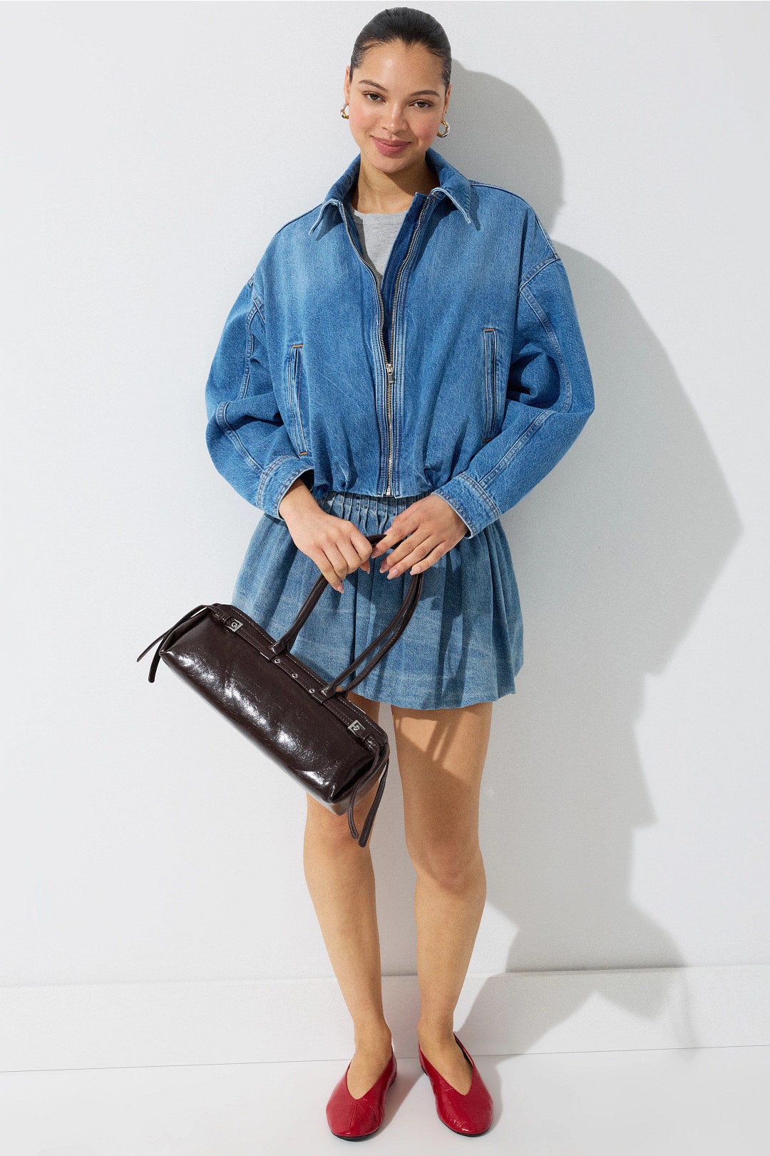 Denim Bubble Hem Jacket by Maje 0
