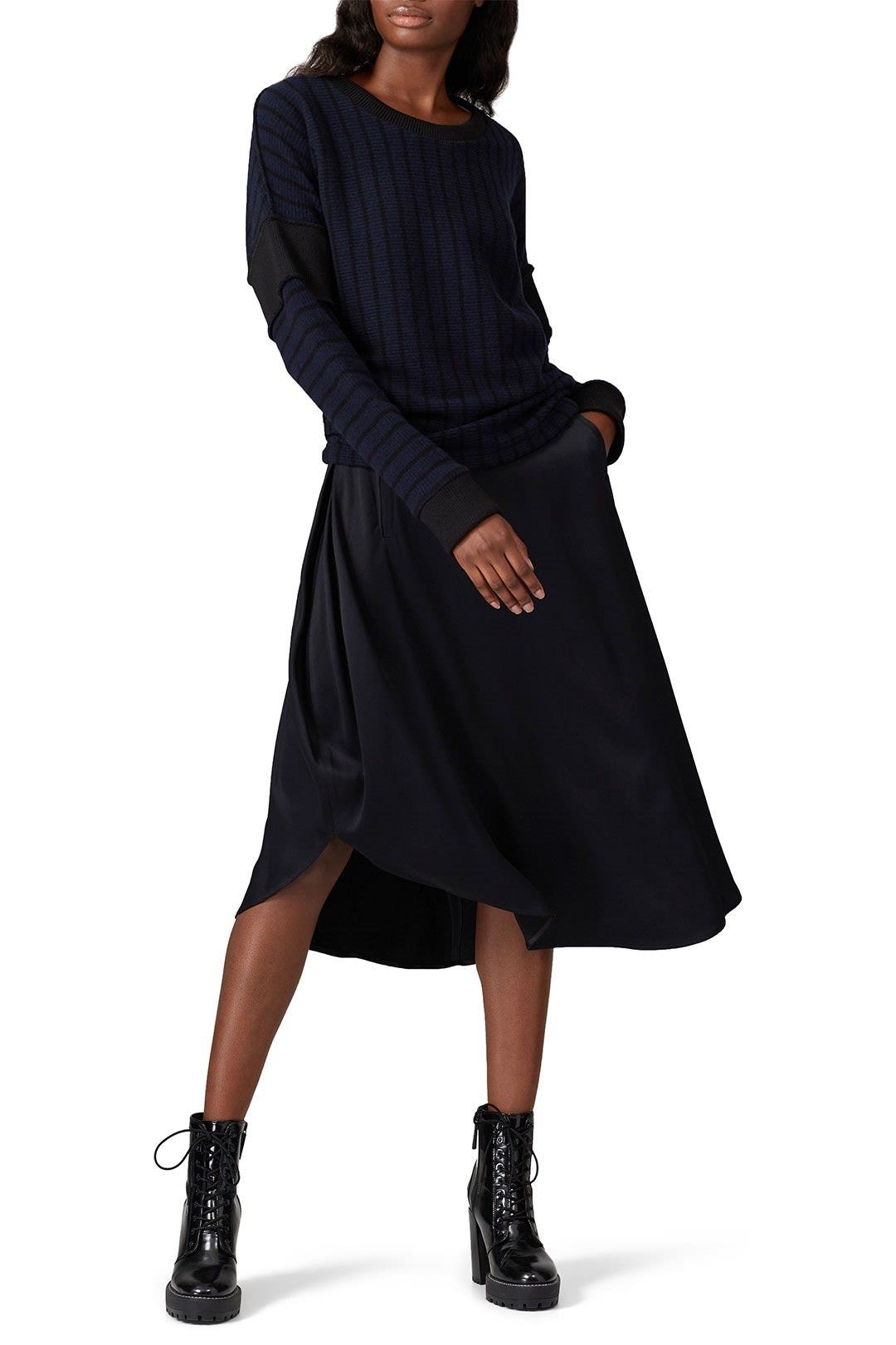 Navy Striped Sweater by MM6 Maison Margiela 0