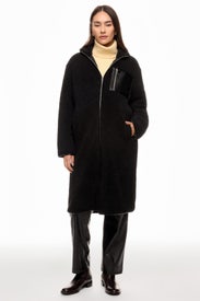 Black Teddi Coat by NOM Maternity