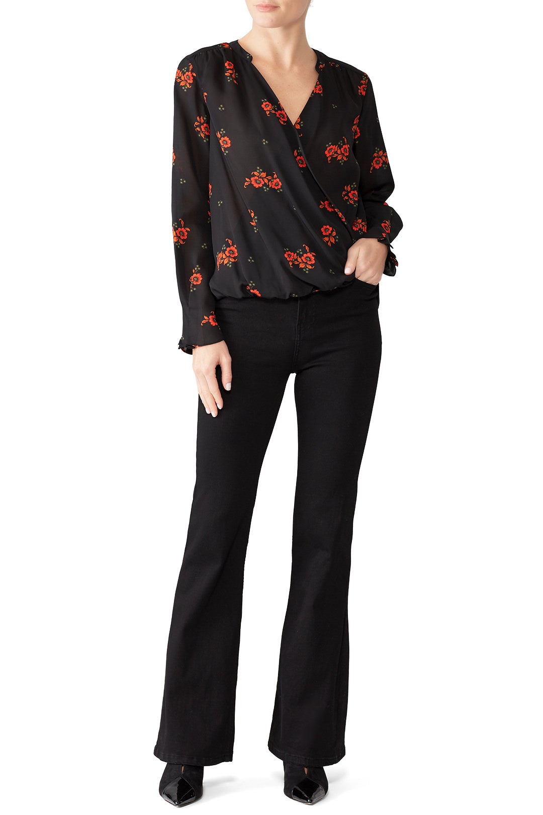 Floral Faux Wrap Top by Scotch & Soda 0