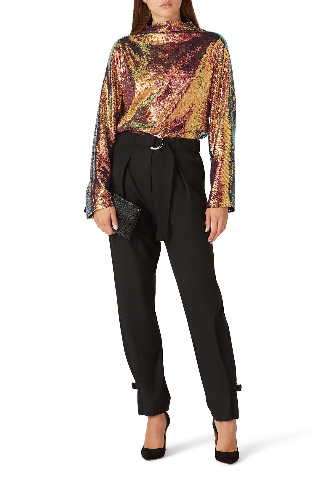 Sequin Dolman Top by LAPOINTE 0