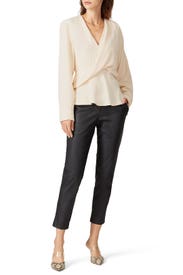 White Draped Top by Atlein