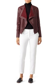 Burgundy Lillian Faux Leather Jacket by BB Dakota