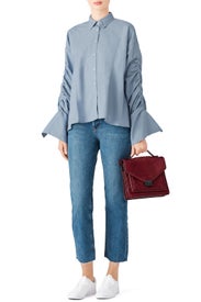 Blue Button Up Shirt by Free People