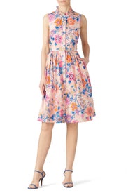 Pink Sleeveless Ruffle Neck Dress by J.Crew