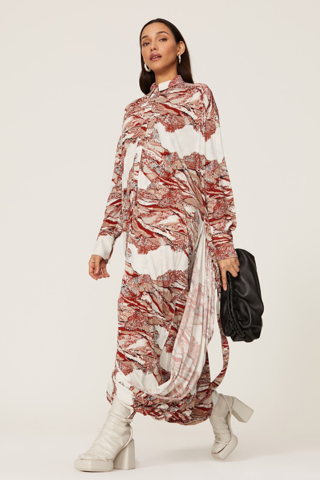 オールインワン・サロペット Proenza Schouler Printed Long Sleeve Shirtdress Swirl Print Shirtdress by Proenza Schouler | Rent the Runway