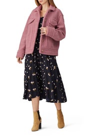 Pink Faux Sherpa Jacket by VINCE.