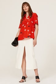 Red Collared Shirt by Jason Wu