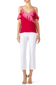Mixed Pink Cold Shoulder Top by Peter Pilotto