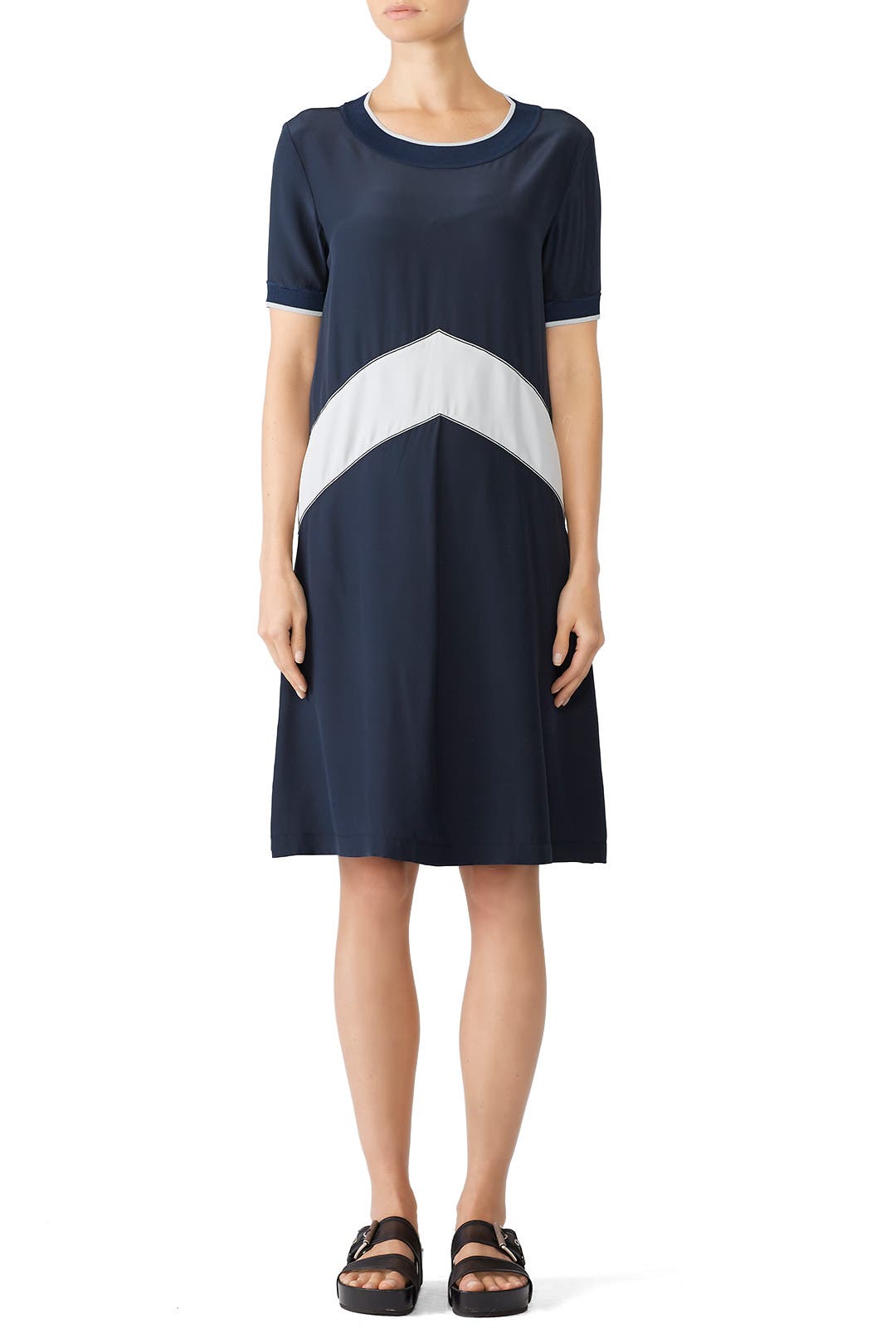 Hannah Chevron Silk Dress by rag & bone | Rent the Runway