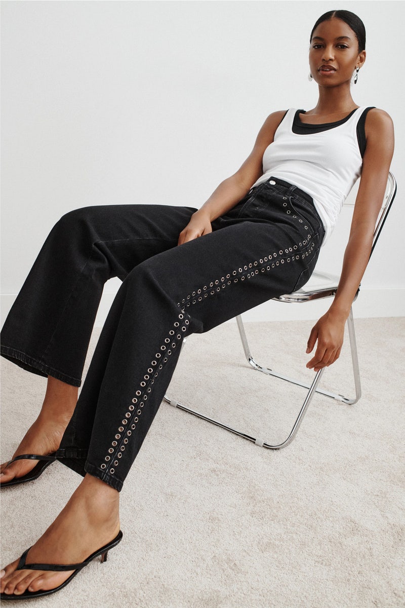Sailor Scoop Eyelet Jeans by Rolla's - Photo 0