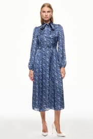 Satin Long Sleeve Midi Dress by Adam Lippes x RTR