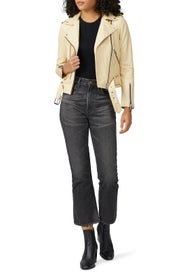 Pale Yellow Balfern Leather Jacket by AllSaints