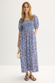 Smocked Short Sleeve Midi Dress by Madewell