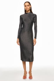 Metallic Turtleneck Neck Midi Dress by Prabal Gurung x RTR