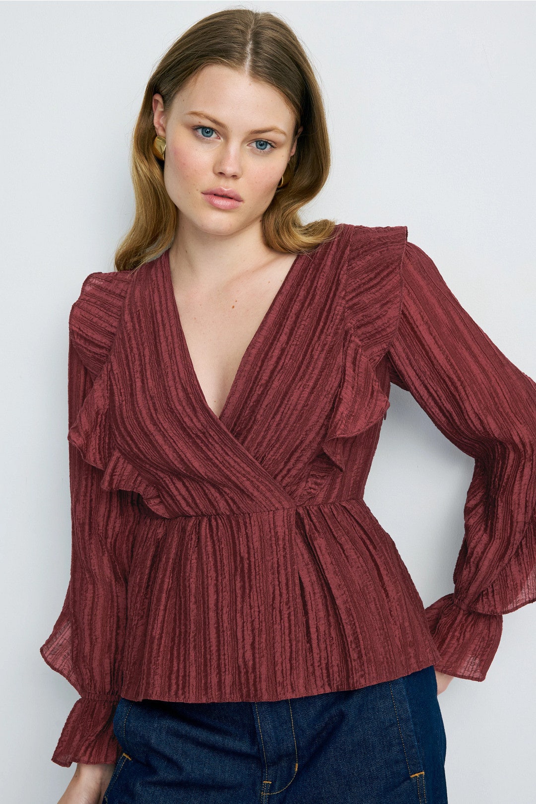 Olivia Ruffle Blouse by Rebecca Taylor 0