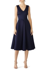 Navy Midi Flare Dress by Slate & Willow