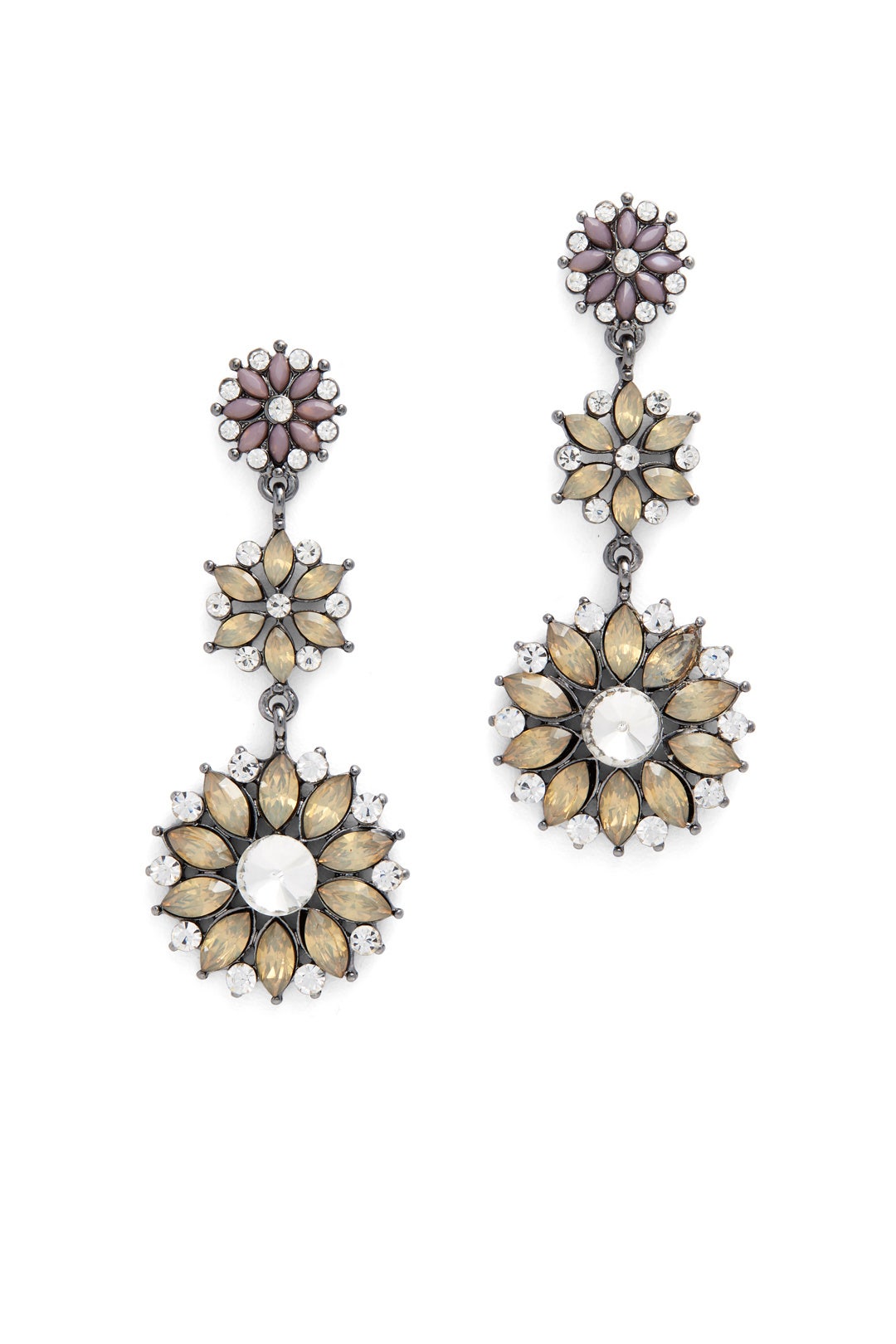 Crystal Floral Drop Earrings by Slate & Willow Accessories