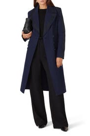 Navy Double Breasted Coat by Victor Alfaro x RTR
