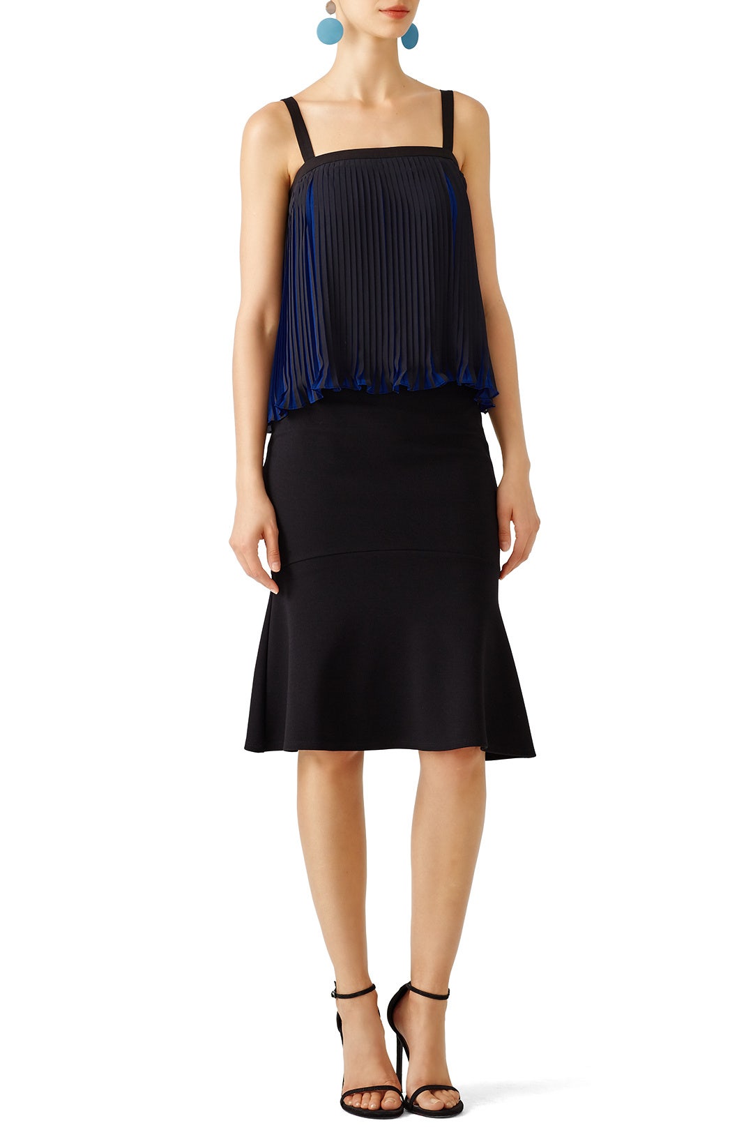Black and Blue Pleated Top by Waverly Grey 0